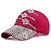 fagginakss Womens Rhinestone Flower Pattern Baseball Cap Bling Sun Hats Adjustable Denim Jeans Caps Rose