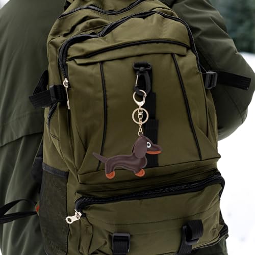 Giantree 2 Stück Dackel Schlüsselanhänger, PU Süße Welpe Hundetasche Anhänger Personalisierte Schlüsselanhänger dackel geschenke schlüsselanhänger hund für Handtasche Rucksack Dekoration Schmuck
