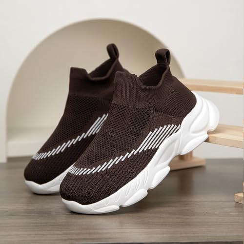 Boys Girls Sock Shoes Casual Sports Running Walking Knitted Sneaker Slip-On High Tops Lightweight Breathable Non Slip (Toddler/Little Kid/Big Kid)2