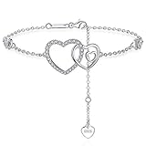 Grandma Bracelet 925 Sterling Silver Heart Family Bracelets Jewelry Nana Birthday Mothers Day Gifts for Mom Grandma