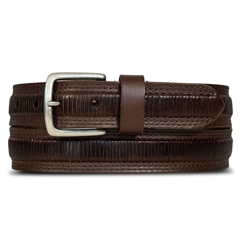Image of Lucky Brand Men's Genuine Leather Belt | Classic | Casual | Everyday | Western | American Heritage | Metal Buckle