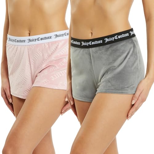 Image of Juicy Couture Women's Velvet Fleece Pajama Shorts, Designer Sleep and Lounge Shorts for Women