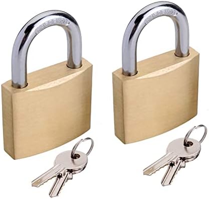 SEPOX 1-9/16 inch Keyed Padlocks with Key Same 2pack 40mm Brass Keyed Alike Padlock