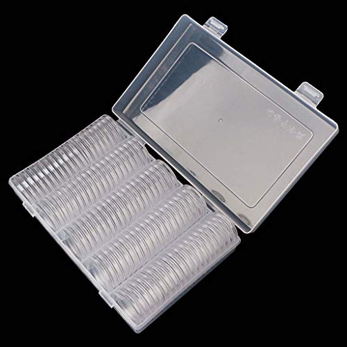 100 cápsulas para monedas con caja organizadora transparente miniatura 6