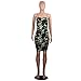 VANCOL Women Sexy Bodycon Spaghetti Strap Camouflage Evening Party Cocktail Short Mini Dress (Army Green, XL)
