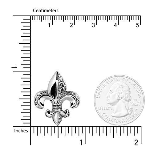 Image of WithLoveSilver 925 Sterling Silver Fleur de lis Cross Brooch Pin