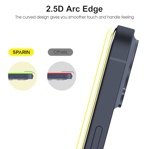 SPARIN für iPhone 15 Pro Max Panzer Schutz Glas, 3+3 Stück Schutzfolie und Kameraschutz mit Rahmen Installationshilfe, 9H Härte Folie, HD Displayschutz 6