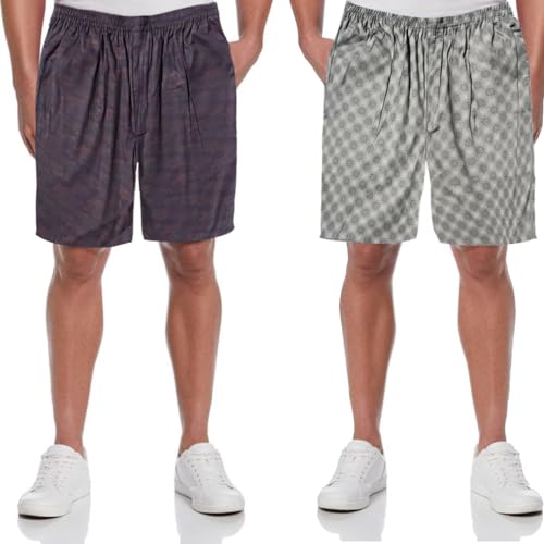 Image of Men's Cotton Shorts Waistband, Zip Fly, 1 Zip Pocket, Back Pockets (Pack of 2)