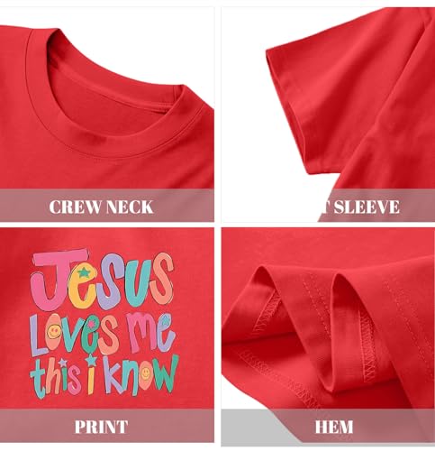 Image of BINTEHGS Jesus Shirts for Kids Christian Graphic Tees for Girls Religious God Tshirts Inspirational Bible Verse Cute T-Shirts