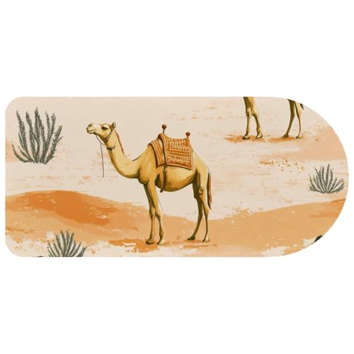 Grand tapis de souris de jeu désert et cactus 73x36cm en caoutchouc