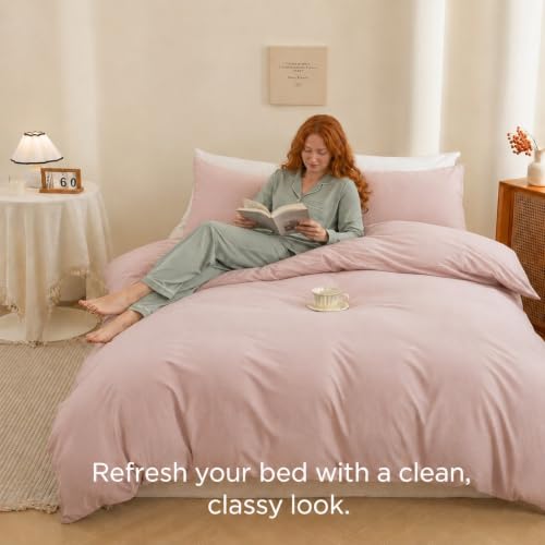 Image of Greyish Pink Duvet Cover Only Ultra Soft & Breathable Comforter Cover King