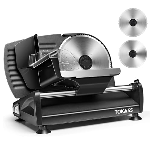 Elektrischer Allesschneider Edelstahl - Verstellbare Küchenmaschine 0 bis 15mm - 2 Klingen -...