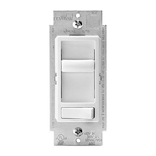 Image of Leviton 6674-P0W SureSlide Universal 150-Watt LED and CFL /600-Watt Incandescent Dimmer, White (3 Pack)