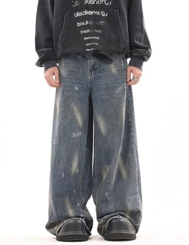 Men Baggy Jeans Y2k Hip Hop Skater Pants Vintage Jnco Jeans Loose Fit Skateboard Denim Pants Streetwear2