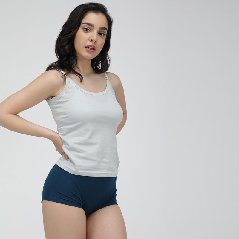 Image of Amul Comfy Cotton Adjustable Slips|Camisole|Pack of 3| Innerwear for Women(Assorted Colours May Vary)