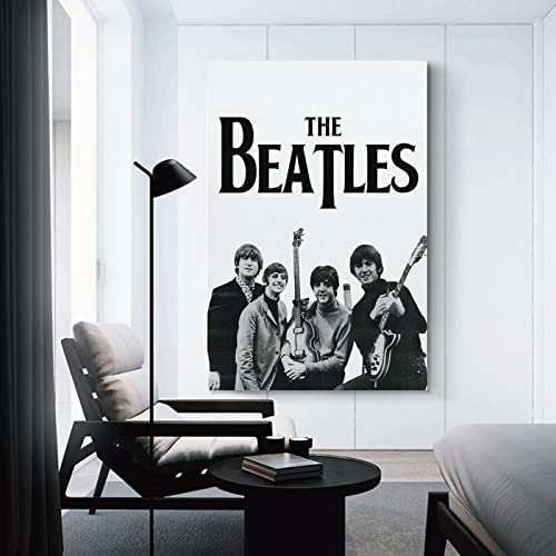Poster classique noir et blanc The Beatles – Peinture murale sur toile – Impression moderne pour chambre à coucher – 30… - Les Beatles, Paul McCartney, John Lennon, RIngo Starr, George Harrison Poster classique noir et blanc The Beatles - Peinture murale sur toile - Impression moderne pour chambre à coucher - 30… – Image 4
