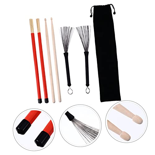 Set de accesorios para batería Kisangel con baquetas y escobillas para jazz y percusión, duradero y fácil de usar miniatura 6