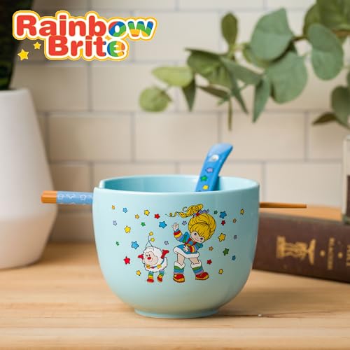 Image of Silver Buffalo Rainbow Brite and Twink, Ramen Bowl with Chopsticks, 20oz | Ceramic, Includes Spoon, Noodle Rice Bowl, Microwave Safe, 0.59 Liters