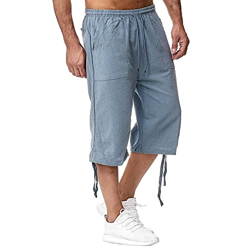 Pantalon de plage en lin homme coupe 3/4 le short de yoga léger indispensable cet été