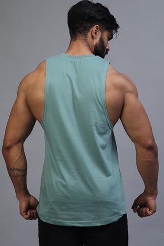 Image of JUARI BE A GENTLEMAN Men's Supper Combed Narrow Shoulder Gold Finish Sleeveless Deep Arm Cut Cotton Vest