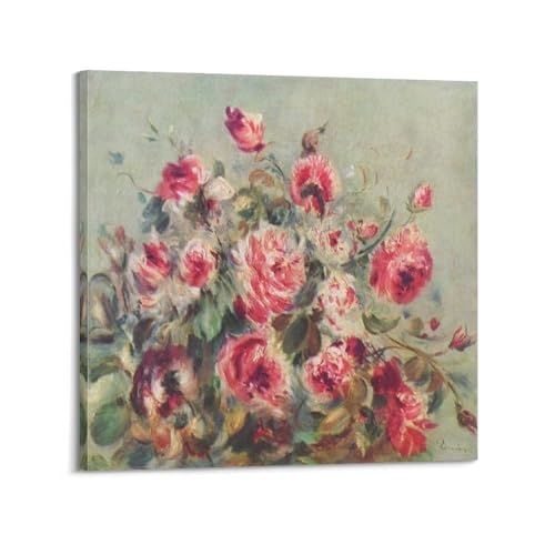 Toile roses de Pierre-Auguste Renoir 50x50 cm decoration murale tableau fleurs
