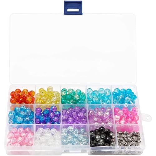 Image of Bright Creations Jewelry Organizer Box - Plastic Grid Compartment Box with Customizable Dividers & Label Stickers - Bead Storage & Craft Storage Organizer - 6-Pack, Clear & Blue, 7 x 4 x 1 in