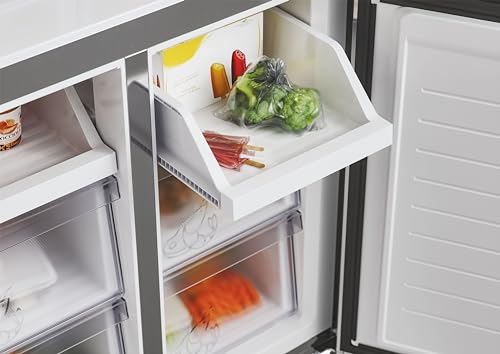 Hoover HHCR3818ENPL 83cm Wide Total No Frost 467L Total Capacity Multi Door Fridge Freezer, Inox, E Rated Hoover HHCR3818ENPL 83cm Wide Total No Frost 467L Total Capacity Multi Door Fridge Freezer, Inox, E Rated