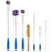 PHILORN Kit Spazzole per Pulizia Spazzola per Bottiglie Detergente per Paglia Spazzola in Cotone e Cinghiale per Bottiglie di Latte, Barattoli, Bollitori, Decanter per Vino 7 Pennelli