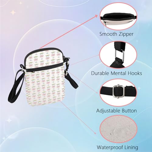 WSNANG Dirty Martini Lover Gift Coquette Dirty Martini Pink Bow Crossbody Bag Martini Cocktail Messenger Bag Coquette Gift3