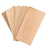 Tubiaz Zedernholzbrett zum Grillen 6er Set Räucherbrett XXL Grillbretter Zedernholz 290 x 140 x 8 mm Rauchbrett Grill 100% Natürlichem Rot Zeder Holz Räucherbretter Wiederverwendbar