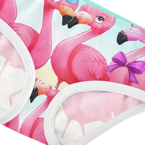 Girls Underwear Toddler 2t Cotton Panties for Girl Artistic Kids Undies Briefs Cute Pink Flamingos Beach4
