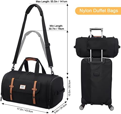 Sucipi Travel Duffle Bag for Women,Weekender Bags,Carry on Bag,Overnight Bag,Gym Bags for Womens with Shoes Compartment Waterproof Black 5 Sucipi Travel Duffle Bag for Women,Weekender Bags,Carry on Bag,Overnight Bag,Gym Bags for Womens with Shoes Compartment Waterproof Black