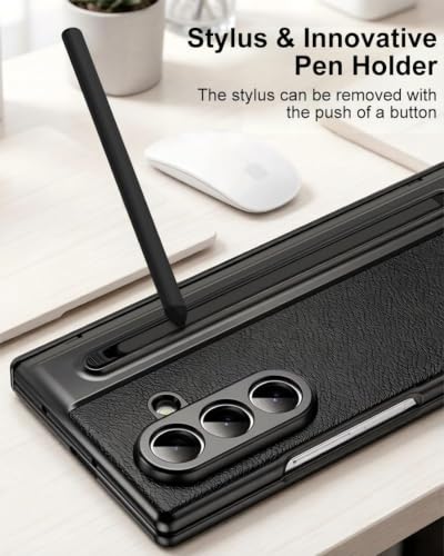 Image of Hybird Shockproof Mobile Back Case Cover for Samsung Galaxy Z Fold 8 Ultra 5G Case | Leather S Pen Case |Hinge Protection |Tempered Glass | Slim Back Cover Z Fold8 Ultra Cover