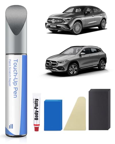 PARTS4EV 775/9775 Iridium Silver Metallic Touch Up Paint Repair Kit Compatible with Mercedes-Benz - DIY Kit Exactly Matches Chips and Nicks