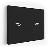 Poster Audi Headlight In Dark Canvas Print Wall Art (16x24 inch)