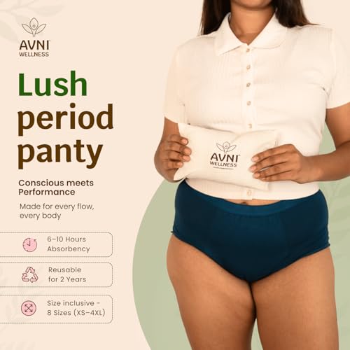 Image of Avni - Washable Period Panty | Pack of 1 | Breathable Bamboo Fabric | Medium to Heavy Flow | Protection up to 10 hrs | No Leaks, No Stains | High Waist Underwear for Women | Reusable for 2 yrs