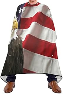 American Flag With Eagle Barber Cape Professional Salon Cape Haircut Apron Hair Cut Cape Waterproof, 55