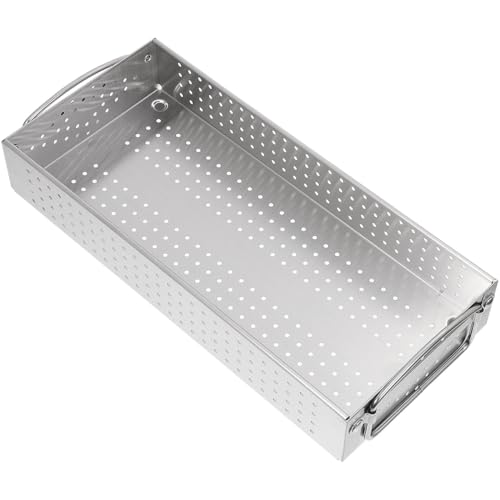 Metal Utensil Holder Storage Box Stainless Steel Utensil Cutlery Drawer Organizer Silverware Spatulas Drying Rack for Kitchen Countertop, Kitchen Home Office Organizers ,Silver,11.92 X 5.39 X 1.96 In