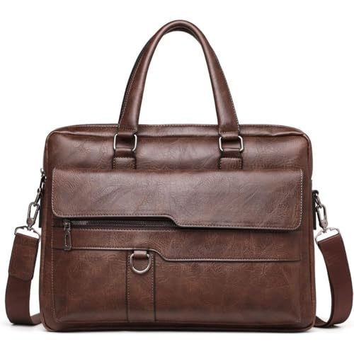Image of CAVALO - Be Unique Leather Men's Laptop Bag Retro Messsenger Bag Men's Handbag Crossbody Bag Personality Briefcase (upto 14 inch) | Premium PU Leather