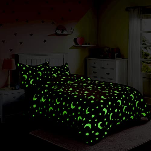 Hombys Glow In The Dark Comforter Set 7 Piece Full Size With Sheets, Pink Velvet Bedding Comforter Sets For Full Bed, Ultra Soft Down Alternative Comforter For Teenage Girls Kids, Bed In A Bag #TOP2