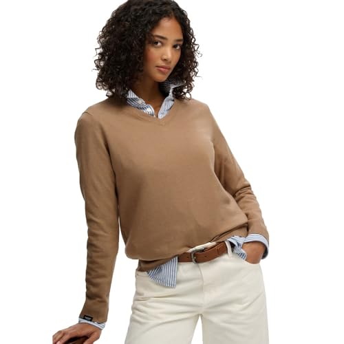 Superdry Para Mujer. W6110644A Jersey CláSico V MarróN (Xs), Casual, PoliéSter - 5