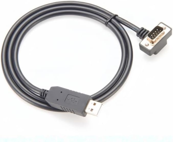 Ultra-Thin USB to DB9 RS232 Serial Adapter Cable with FT232RNL chip, Adjustable Angle, Low-Profile D-Sub 9-pin Male COM Port Cable.