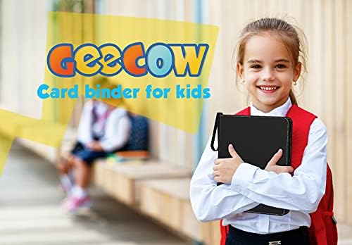 Geecow 9-Pocket Card Binder, Portable Storage Case with Removable Sheets Holds Up to 900 Cards-Toys Gifts for 3-8 Year Old Boys Girls Young Collectors (Yellow)