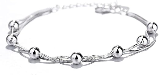 925 Sterling Silver Bracelets for Women Teens, Love Heart Charm Chain Bracelet Bangle Fashion Jewelry Gifts