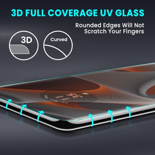 Image of ArmourPro 2 Pack Matte UV Tempered Glass for Motorola Edge 50 Pro, Motorola Edge 50 and Edge 50 Ultra 5G, Premium Curved Screen Protector with Anti-Glare Finish, Edge-to-Edge Coverage, Fingerprint Friendly and Case Friendly