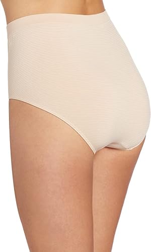 Bali Women's Microfiber Hi-Cut Panty, Soft Taupe Stripe, 6/7 #TOP21