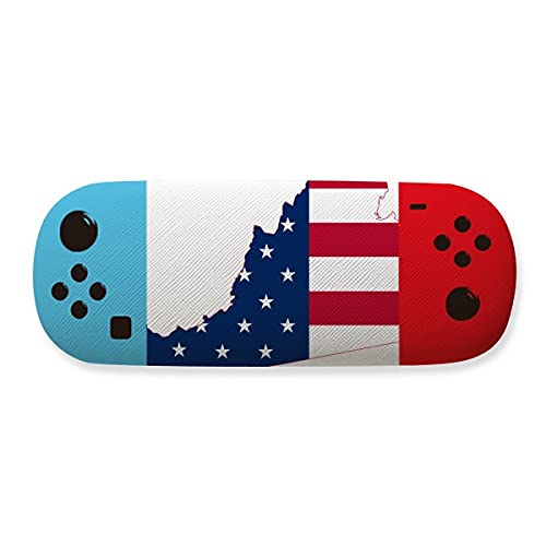 Étui de rangement lunettes de jeu drapeau Virginie rigide pour gamer nomade