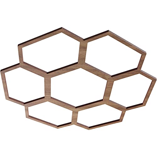 Image of Ekena Millwork 16 inchOD x 5 5 /8 inchID x 3 /8 inchT Florin Wood Fretwork Pierced Ceiling Medallion, Walnut