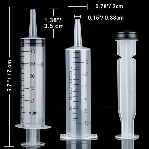 4 pack 60 ml syringe for liquid without needlesyringe with capindividually wrappedfor scientific labsmeasurementdispensingoil or glue applicato