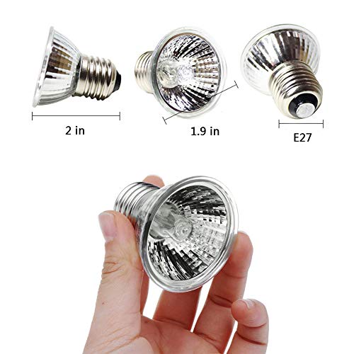 75W Basking UVA+UVB Heat Bulbs for Reptiles&Amphibians Turtle Heating Lamp E26 Base Full Spectrum Sun Light Bulb Perfect for Terrariums, Tanks, and Cages 6-Pack